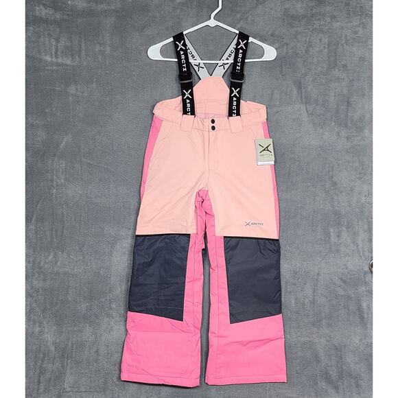 Arctix Snow Pants Run Around Insulated Bib Overalls Pink Size Medium 10-12 - Picture 1 of 10